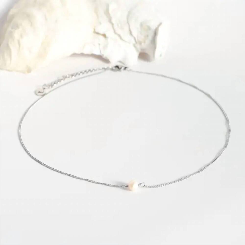 NEW CAPE COD CHOKERS dainty choker in silver/pearl